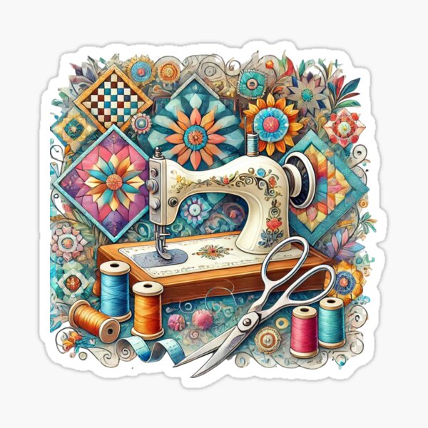 Item preview, Charming Quilting Artwork - Vintage Sewing Machine designed and sold by Desireehaz.