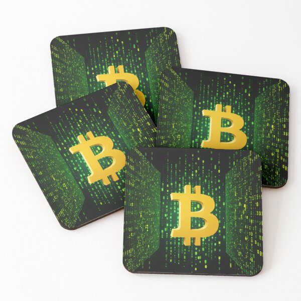 Item preview, Neon Bitcoin Binary Matrix designed and sold by RebelPaintBrush.