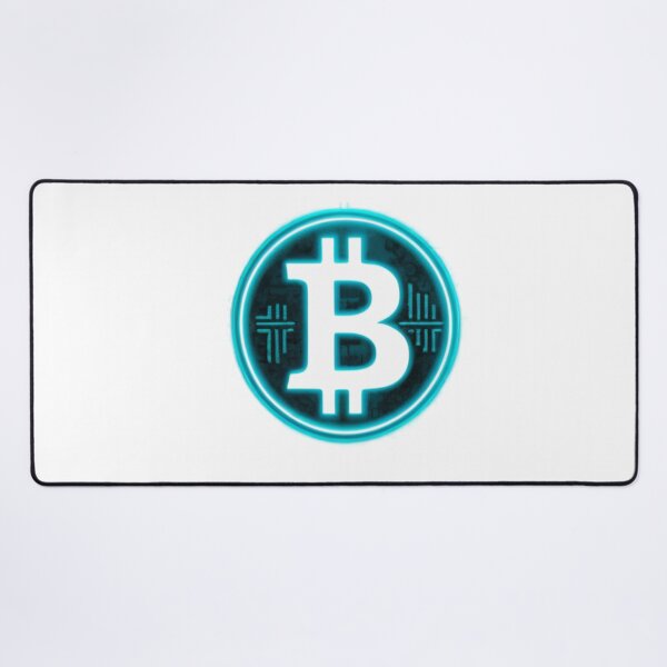 Item preview, Glowing Neon Blue Bitcoin Symbol designed and sold by RebelPaintBrush.