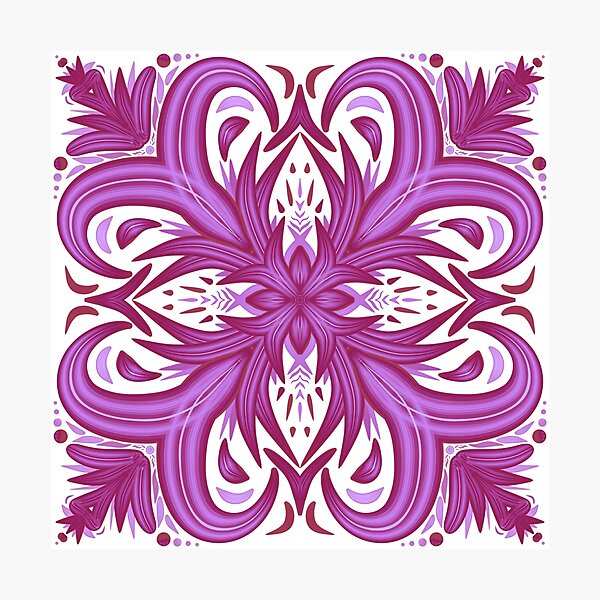 Item preview, Fuchsia Lotus Flower Pattern designed and sold by strongpurpose.