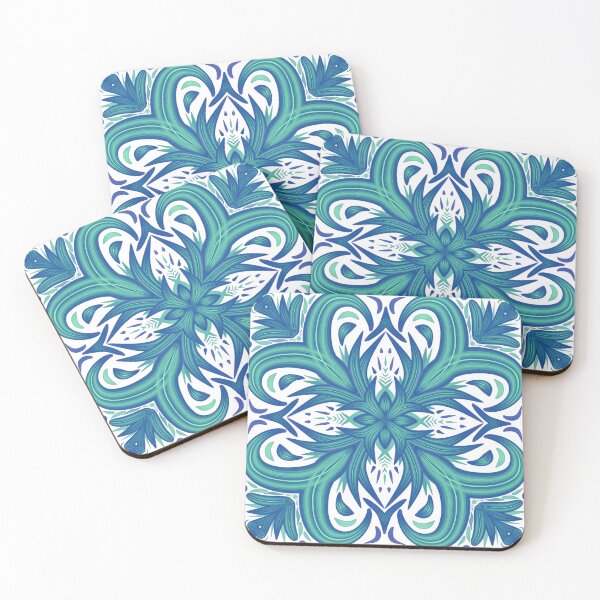 Item preview, Teal Lotus Flower Pattern designed and sold by strongpurpose.