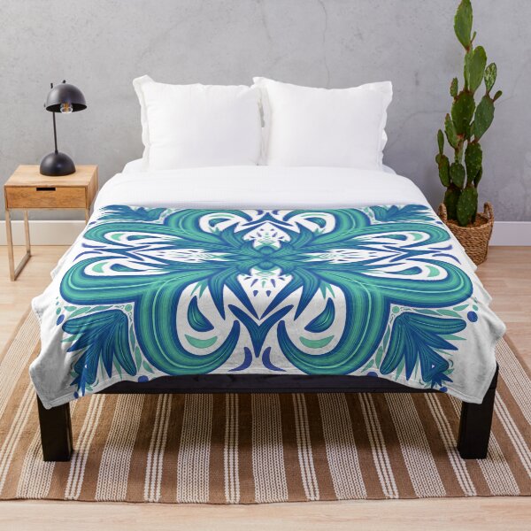 Item preview, Teal Lotus Flower Pattern designed and sold by strongpurpose.