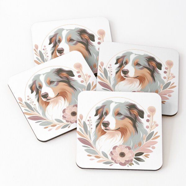 Item preview, Floral Australian Shepherd designed and sold by RnBProducts.
