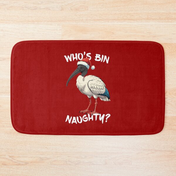 Item preview, Christmas Bin Chicken - Australian Bin Chicken Christmas themed ibis with quote "Who's bin naughty" featuring an Aussie ibis bird designed and sold by messy-nessie.