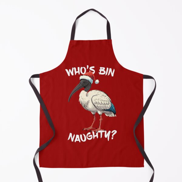 Item preview, Christmas Bin Chicken - Australian Bin Chicken Christmas themed ibis with quote "Who's bin naughty" featuring an Aussie ibis bird designed and sold by messy-nessie.