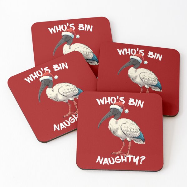 Item preview, Christmas Bin Chicken - Australian Bin Chicken Christmas themed ibis with quote "Who's bin naughty" featuring an Aussie ibis bird designed and sold by messy-nessie.