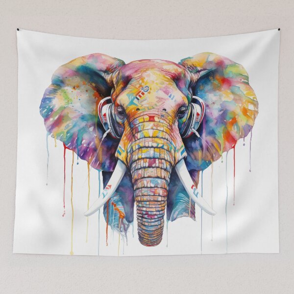 Item preview, Little Elephant wearing Headphones designed and sold by StudioKaufmann.