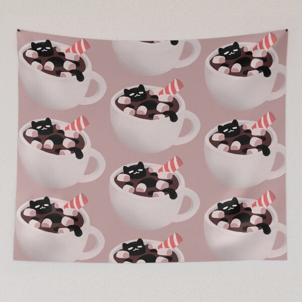 Item preview, Cat in hot chocolate with marshmallows designed and sold by Asutip.
