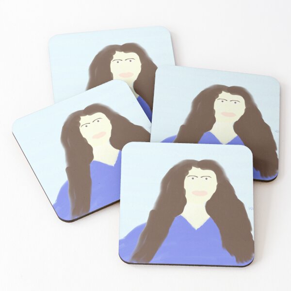 Item preview, Portrait of Woman With Long Hair and Blue Dress designed and sold by Beautiful art store.
