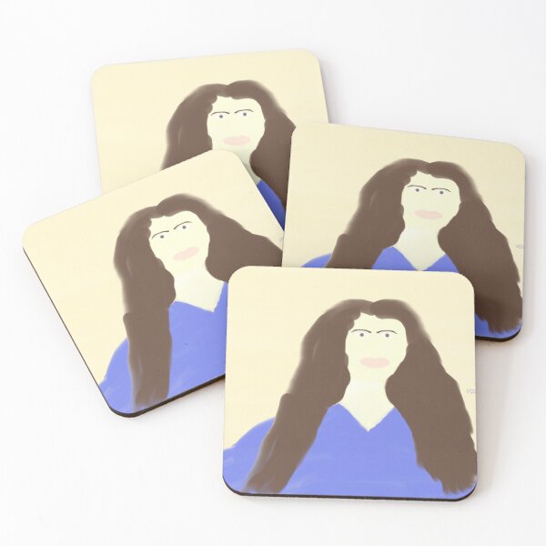 Item preview, Portrait of Woman With Long Hair and Blue Dress designed and sold by Beautiful art store.