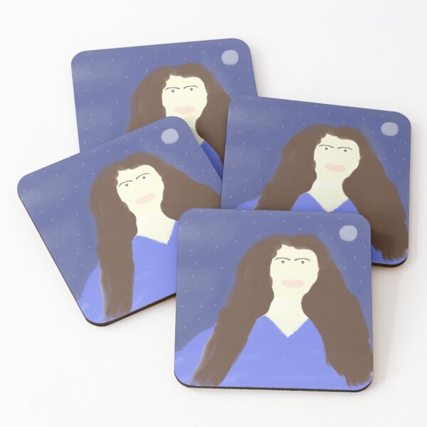 Item preview, Portrait of Woman With Long Hair and Blue Dress designed and sold by Beautiful art store.