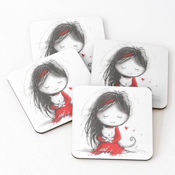 Item preview, Little Girl with Cat designed and sold by mosfunky.