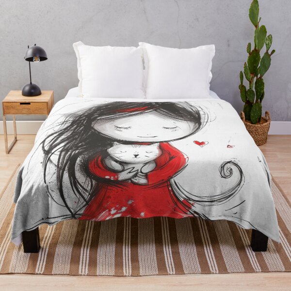 Item preview, Little Girl with Cat designed and sold by mosfunky.