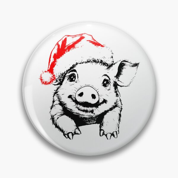 Item preview, Piglet in Christmas Hat designed and sold by JollyCritters.