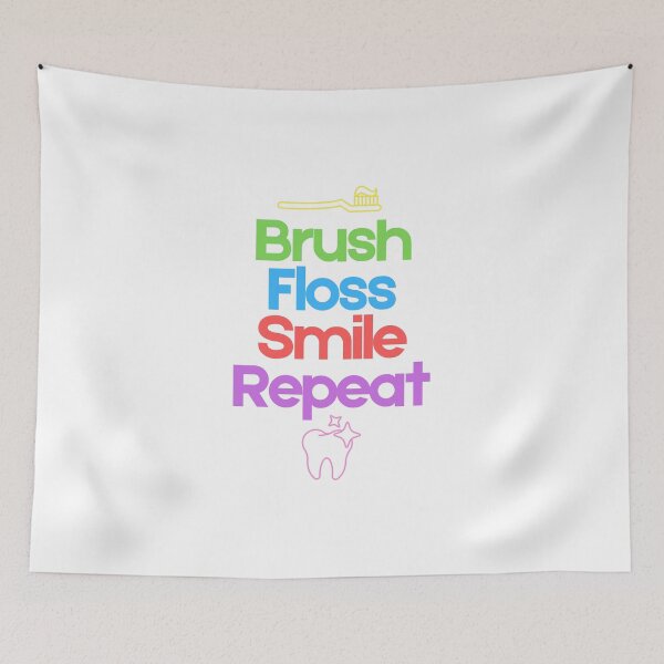 Item preview, Brush Floss Smile Repeat designed and sold by e-kamil-lopez.