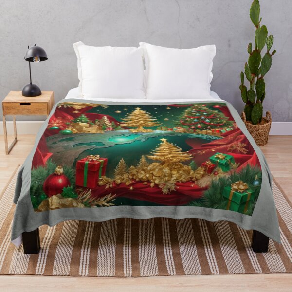Item preview, Christmas Trees Of Gold And Green With Presents Everywhere designed and sold by Melantari Vizuns.