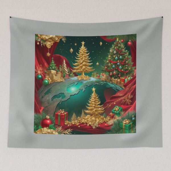 Item preview, Christmas Trees Of Gold And Green With Presents Everywhere designed and sold by Melantari Vizuns.