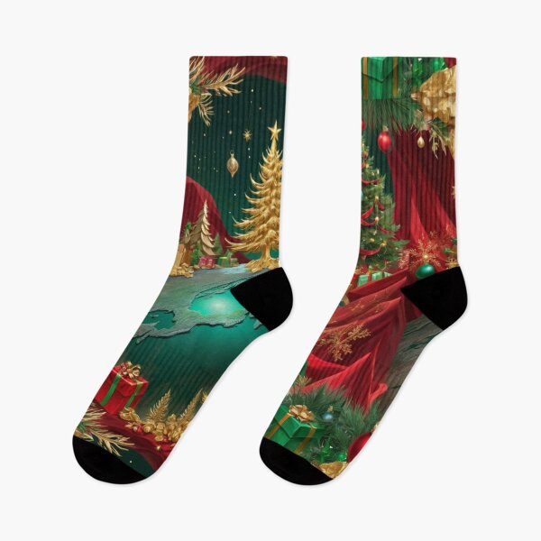 Item preview, Christmas Trees Of Gold And Green With Presents Everywhere designed and sold by Melantari Vizuns.