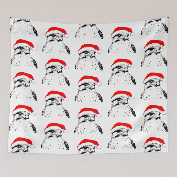 Item preview, Falcon in Christmas Hat designed and sold by JollyCritters.