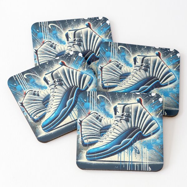 Item preview,  Blue & White Jordan 12 Spray Paint Art designed and sold by Puretrendsetter.