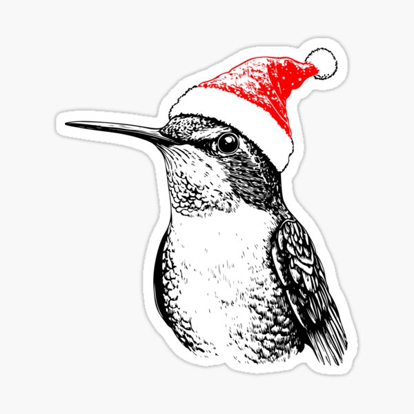 Item preview, Hummingbird in Christmas Hat designed and sold by JollyCritters.