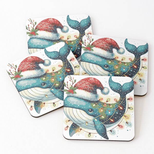 Item preview, Festive Whale Wrapped in Christmas Lights designed and sold by LittleLoveFinds.