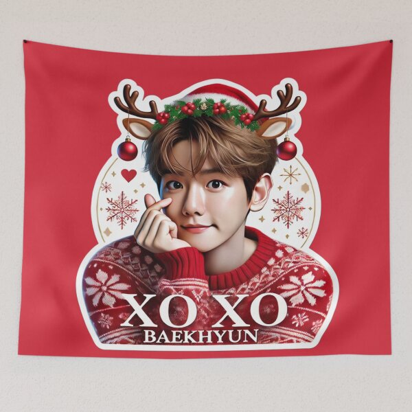 Item preview, Baekhyun Holiday Sticker | XOXO Festive Collectible for EXO-Ls designed and sold by DEEPDesignsART.