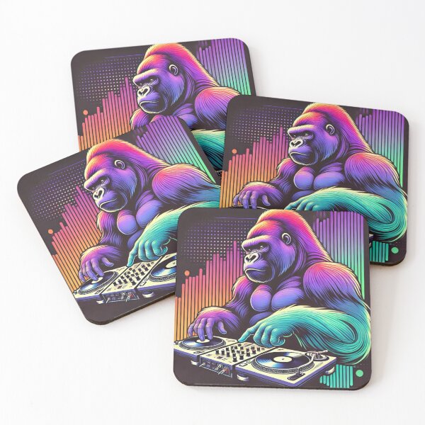 Item preview, Gradient Grooves Gorilla DJ designed and sold by LizzyLooDoo Designs.