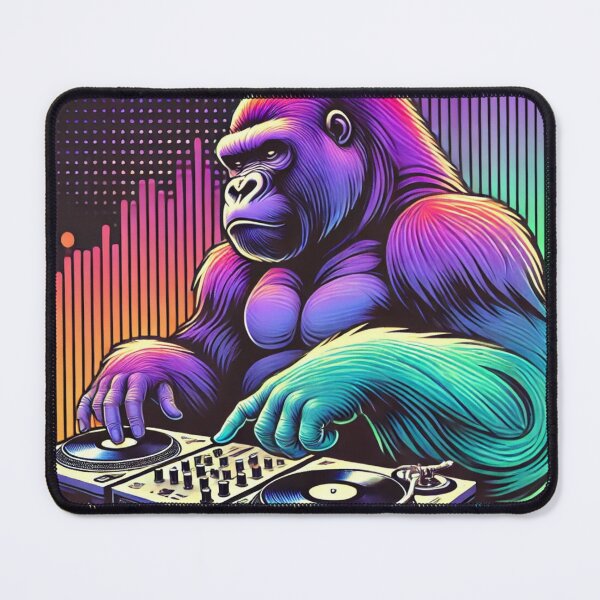 Item preview, Gradient Grooves Gorilla DJ designed and sold by LizzyLooDoo Designs.