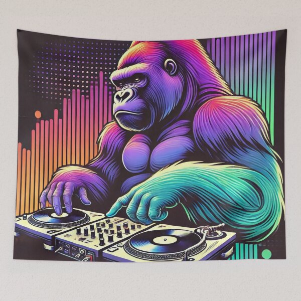 Item preview, Gradient Grooves Gorilla DJ designed and sold by LizzyLooDoo Designs.