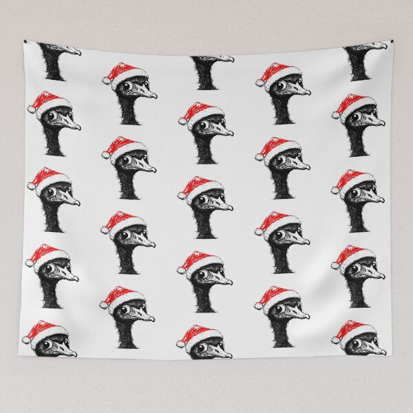 Item preview, Ostrich Chick in Christmas Hat designed and sold by JollyCritters.