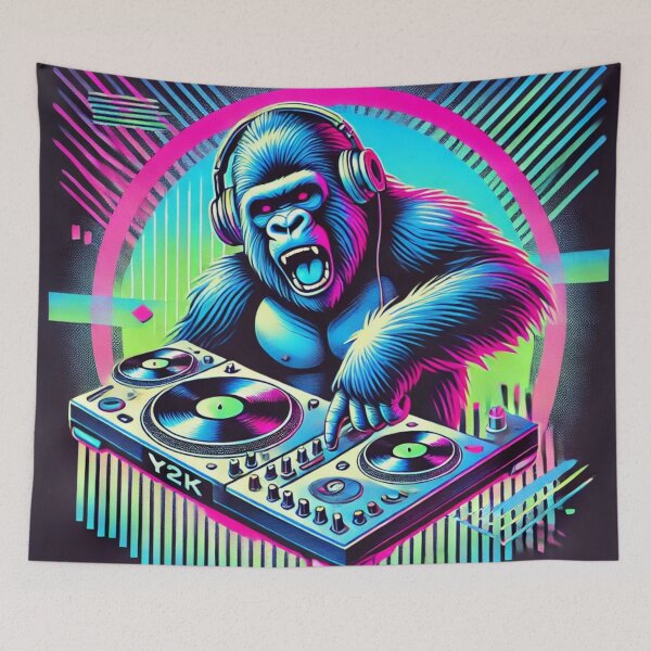 Item preview, Neon Groove King Gorilla DJ designed and sold by LizzyLooDoo Designs.