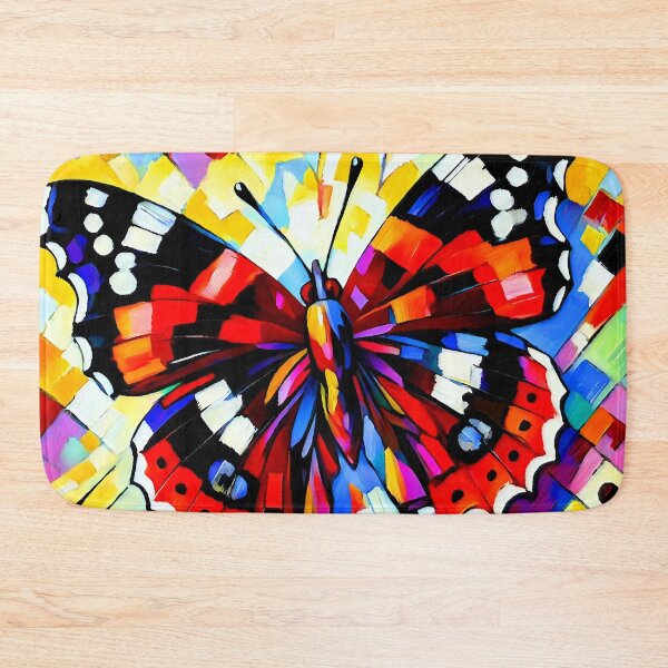 Item preview, Vibrant Red Admiral Butterfly in Abstract Mosaic designed and sold by ChrisButler.