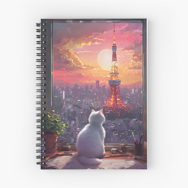 Item preview, A white cat and Tokyo Tower designed and sold by 143Japan.