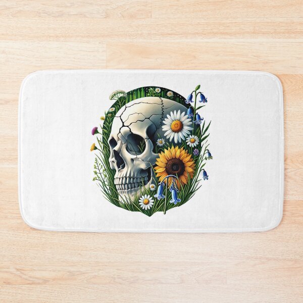 Item preview, Skull in Field of Wildflowers designed and sold by PinUpPizzazz.