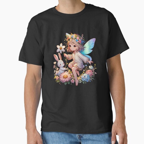 Item preview, Cute Winged Little Girl with her Friend the Rabbit designed and sold by FrequencyV.