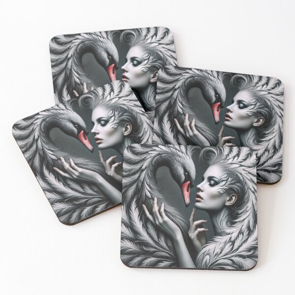 Item preview, AI generated surrealistic woman and swan designed and sold by AI-this-is-AI.