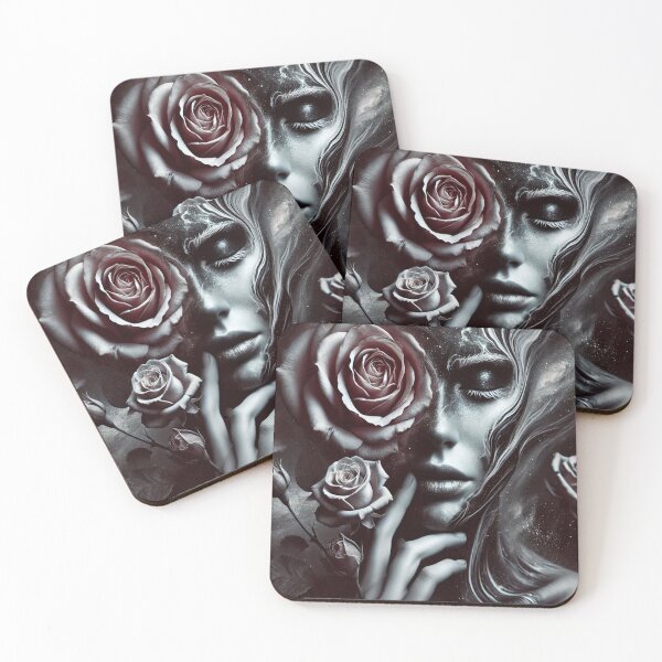 Item preview, AI generated surrealistic woman and rose designed and sold by AI-this-is-AI.