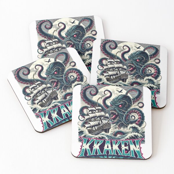Item preview, Kraken Retro Sea Monster designed and sold by JonelleTshirts.