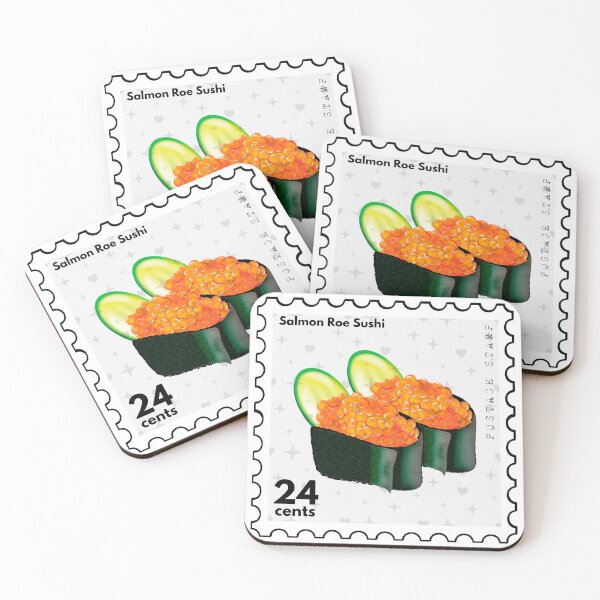 Item preview, Salmon Roe Sushi Postage Stamp designed and sold by RabbitK.
