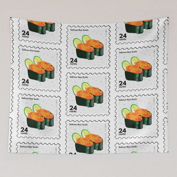 Item preview, Salmon Roe Sushi Postage Stamp designed and sold by RabbitK.