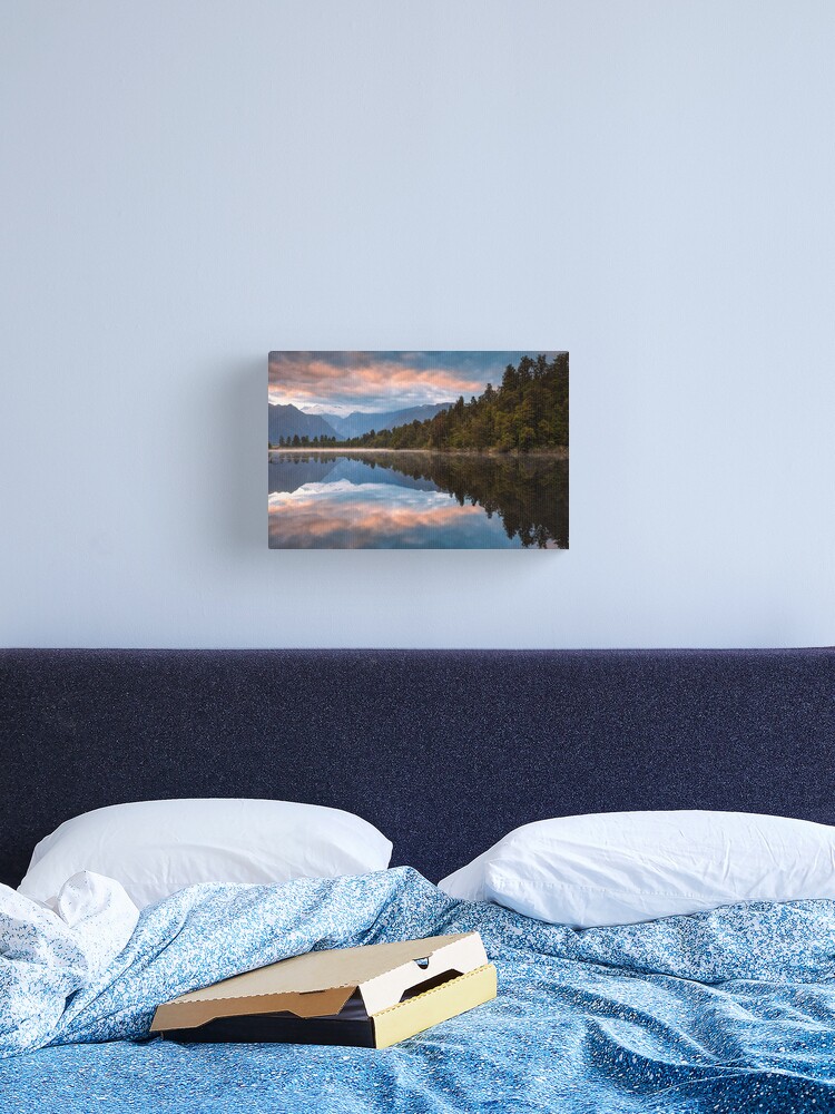 Thumbnail 1 of 3, Canvas Print, Lake Matheson Dawn, South Island, New Zealand designed and sold by Chockstone.