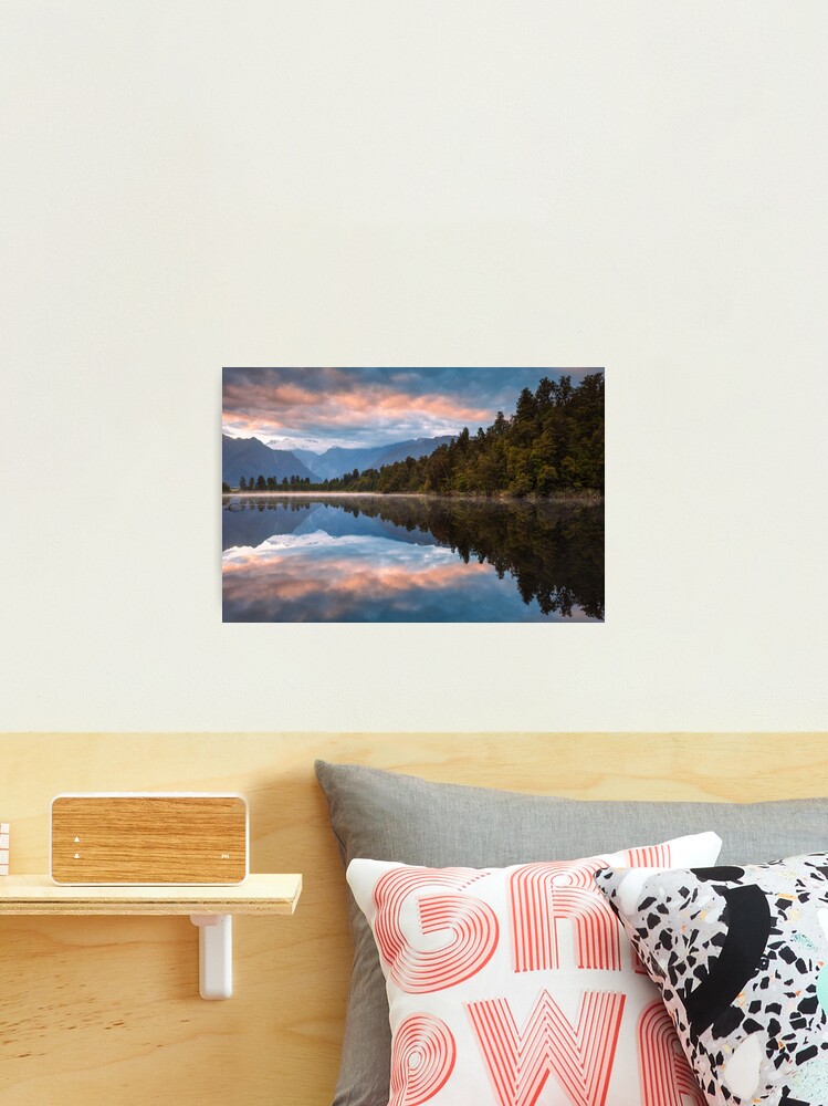 Thumbnail 1 of 3, Photographic Print, Lake Matheson Dawn, South Island, New Zealand designed and sold by Chockstone.
