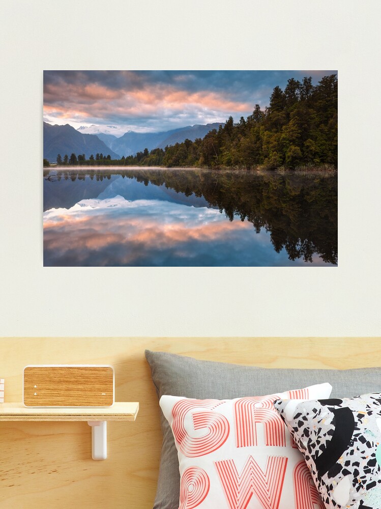 Thumbnail 2 of 3, Photographic Print, Lake Matheson Dawn, South Island, New Zealand designed and sold by Chockstone.