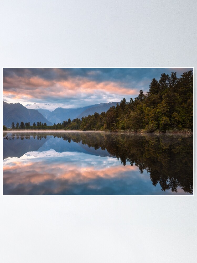 Thumbnail 1 of 3, Poster, Lake Matheson Dawn, South Island, New Zealand designed and sold by Chockstone.