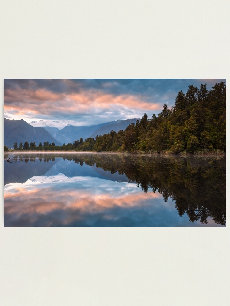 Thumbnail 2 of 3, Photographic Print, Lake Matheson Dawn, South Island, New Zealand designed and sold by Chockstone.