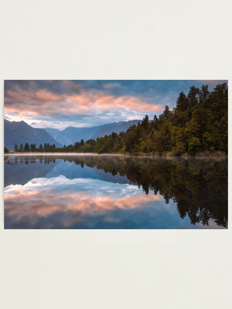 Thumbnail 2 of 3, Photographic Print, Lake Matheson Dawn, South Island, New Zealand designed and sold by Chockstone.