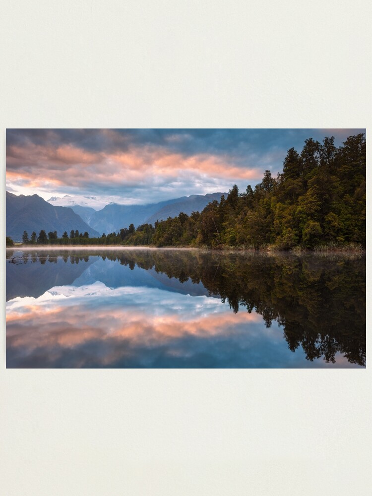 Thumbnail 2 of 3, Photographic Print, Lake Matheson Dawn, South Island, New Zealand designed and sold by Chockstone.