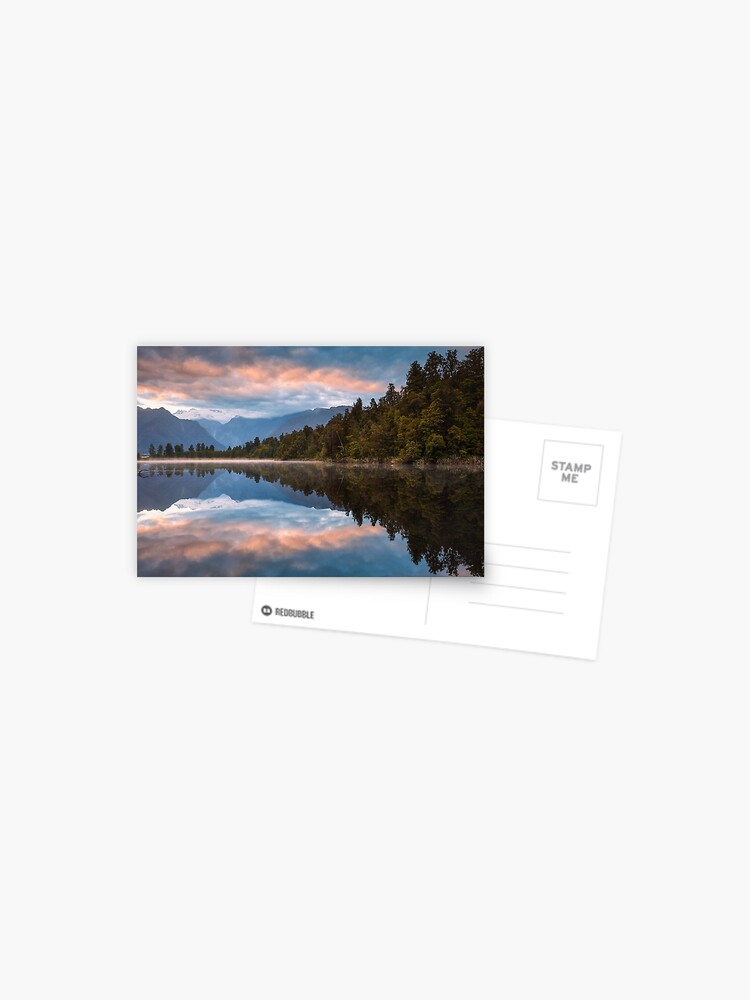 Thumbnail 1 of 2, Postcard, Lake Matheson Dawn, South Island, New Zealand designed and sold by Chockstone.