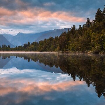 Artwork thumbnail, Lake Matheson Dawn, South Island, New Zealand by Michael Boniwell